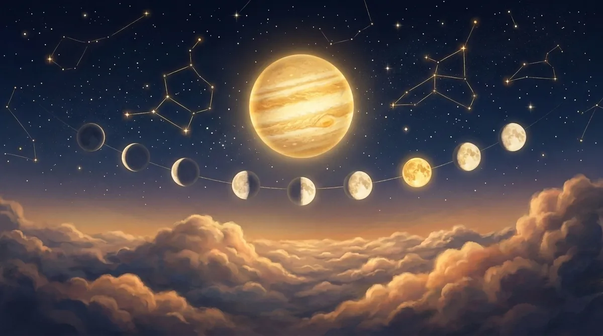 July 2026 Planetary Forecast — Jupiter exalted in Cancer over monsoon clouds