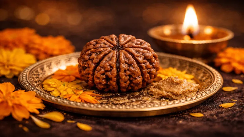 Eight Mukhi Rudraksha bead