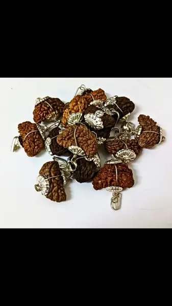 Silver-capped Rudraksha pendants